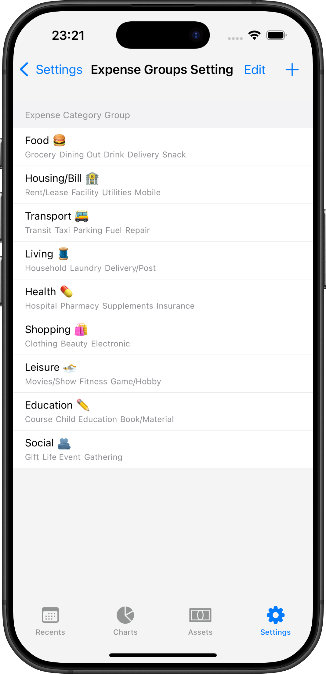 Transaction entry screen
